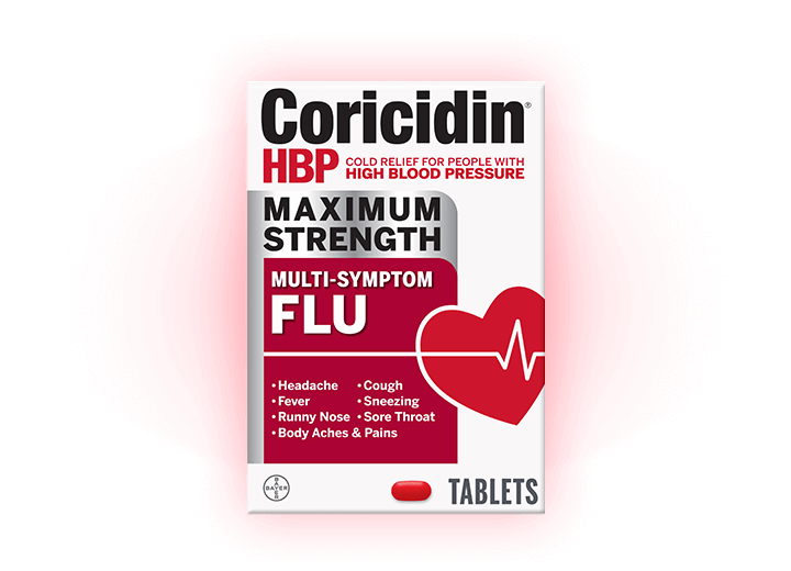 Coricidin HBP Maximum Strength Multi-Symptom Flu Tablets